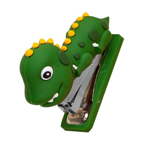 Holibanna Grapadora de Silicona Mini Dinosaurio Portátil para Oficina y Archivo Grapadora Manual Compacta y Reutilizable para Escritorio Diseño Adorable y Fácil de Transportar