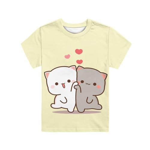 Image of WELLFLYHOM Kids Tshirts Girls Boys Short Sleeve Crewneck Tees Shirts Casual Sport Pullover Tops Size 3-16 Years