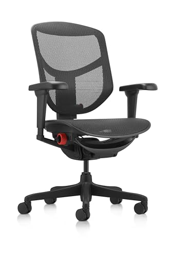 Ergohuman Quantum Ultra Mid Back Ergonomic Office Chair with Lumbar Support, Adjustable Mesh Desk Chair for Back Pain Relief, Black