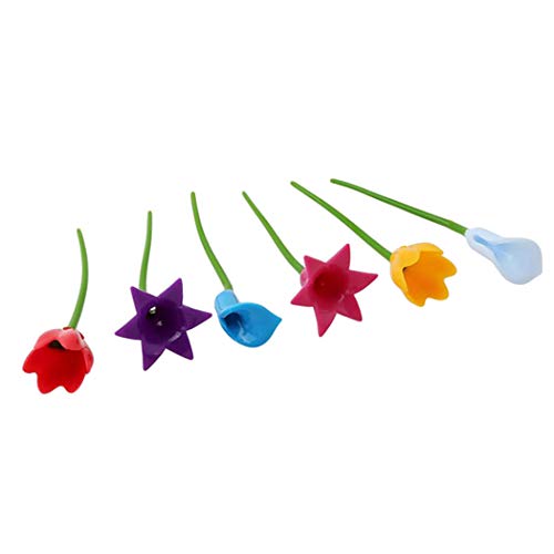 JUSTDOLIFE 6 peças de pingente de vidro para vinho com flor criativa, taça de vinho, marcador de vid