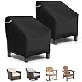 STARTWO Patio Outdoor Chair Covers 2 Pack, Outdoor Furniture Covers Waterproof adapter for Lawn Lounge Seat, Wicker, Swivel, Adirondack,Rocking Chairs, 29"W x 30"D x 36"H inch, Black