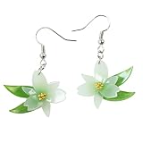 Genshin Impact Earrings Venti's Cecilia Flower Dangle Earrings Cosplay Accessories Collectable Gift