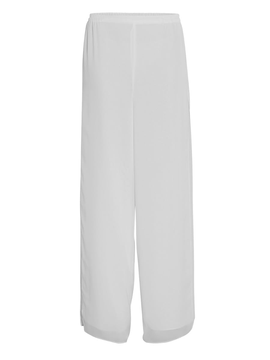 Gina Bacconi Women's Chiffon Layered Trouser with Slits Pants, Silver Mist, 16
