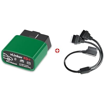 Vgate vLinker FD+ Bluetooth4.0(for Android, iOS, Windows) & 16 Pin OBD2 Splitter 12 inches