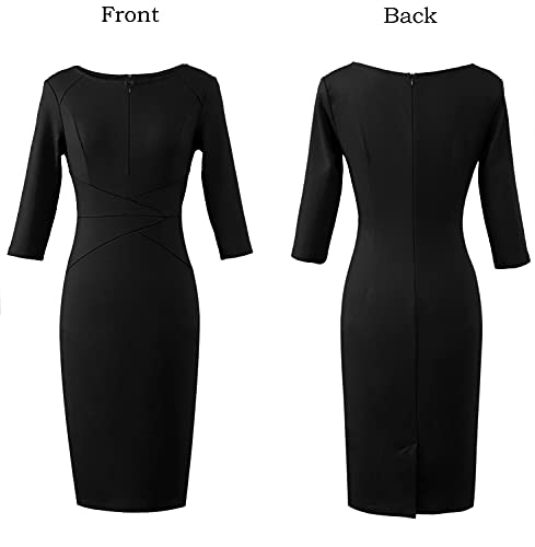 VFSHOW Womens Slim Zipper Up Work Business Office Party Bodycon Pencil Sheath Dress3