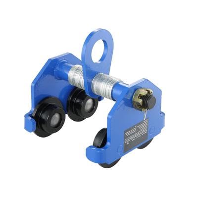 Happybuy Manual Trolley, 1 T/2200 lbs Load Capacity. Dual-Wheel Push Beam Trolley, Heavy-Duty Alloy Steel Garage Hoist for Straight and Curved I Beam, Adjustable for 2.5