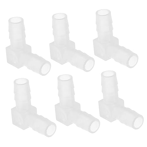 BESTonZON 6piezas Conectores De Codo para Manguera De Ángulo Recto PP Resistentes La Corrosión para Laboratorio Alimentos y Bebida Fácil Instalación para Jardinería y Uso