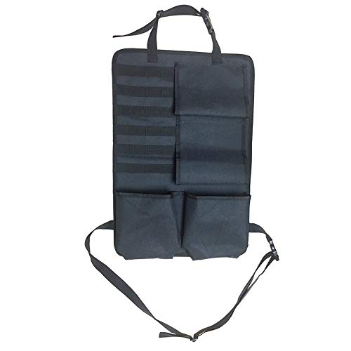 Tactical Car Seat Back Organizer with Molle Panel Vehicle Gun Holder- Seat Back Storage Cover with Gun Rack For Rifle Hunting Universal Fit SUV Truck MPV Pickup (2 Packs)