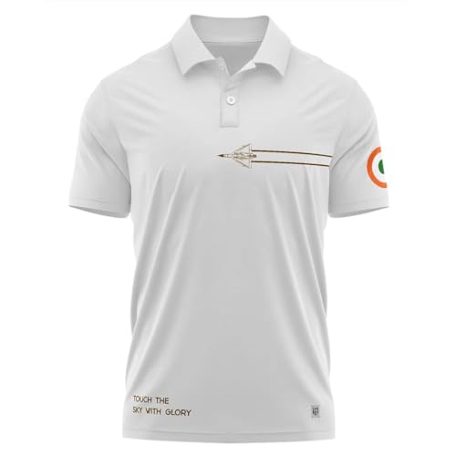Image of Aero Armour Airforce Glory Cotton T-Shirt | Half Sleeve | Regular Fit | Zero Shrinkage | Polo Neck