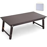 Nnewvante Escritorio de suelo de tamaño grande, nogal negro