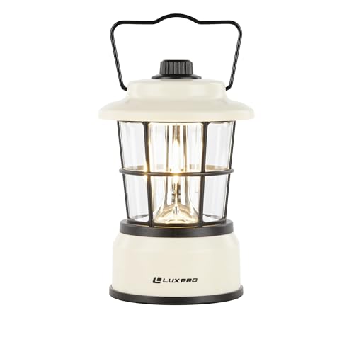 LUXPRO Retro LED Lantern - Battery-Powered Emergency Lantern - Water Resistant - Bright LED Lamp for...