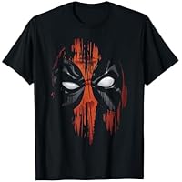 Marvel Deadpool Painted Face Distressed Hero Portrait Camiseta