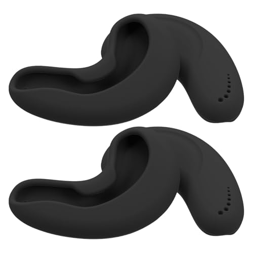 DECHOUS Auditivos de Silicona Negros para Teñir el Cabello 2 Pares Reutilizables Resistentes al Calor para Secador y Tratamientos de Peluquería
