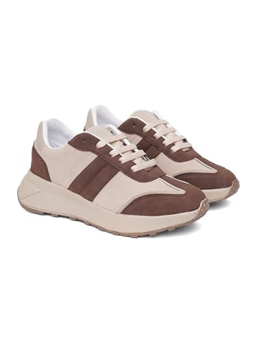 Image of TRYME Women Walking Sneakers Lace-Up Comfortable Shoes Cushioned Insole Casual Stylish Footwear for Girls
