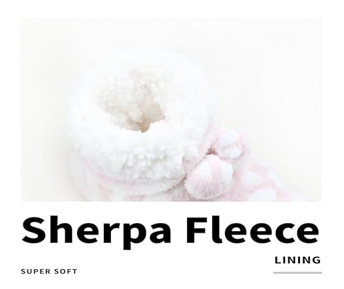 Image of DICUIRD Slipper Socks for Women,Fuzzy House Indoor Boots Slippers with Soft Soles,Warm Cozy Fluffy Sherpa Lined Booties Socks with Non Slip Bottom