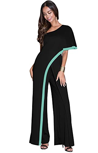 Image of KOH KOH Womens 2026 One Off Shoulder Asymmetric Long Pant Jumpsuit Romper