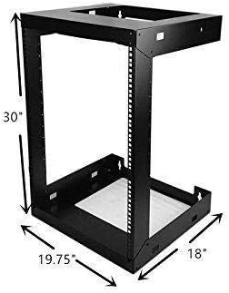 Miniatura 3 de Raising Electronics 15U Montaje en Pared Marco Abierto 19 Pulgadas Servidor Equipo Rack Roscado 15 Pulgadas Profundidad Negro (15U)