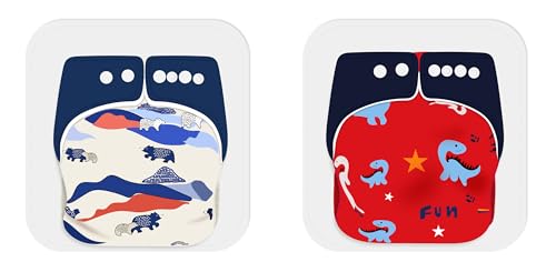 Image of Ambaby Organic Cotton Cloth Diapers - Pack of 4 | Leak-Proof & Reusable | 250ml Absorption | 2 Covers 2 Inserts 2 Boosters | Rash-Free Quick Dry