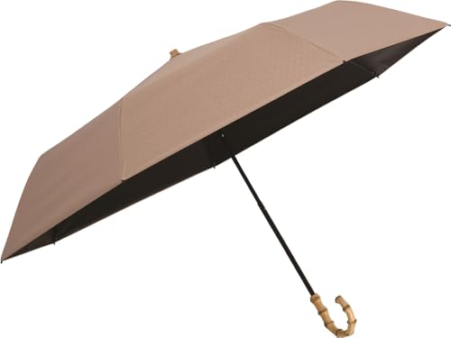 マブ(mabu) 日傘 折りたたみ傘 UVカット 100 傘 日傘兼用雨傘 レディース 50cm 7本骨 「 江戸 」 亜麻色 SMV-41976 雨傘 遮光 晴雨兼用傘 おしゃれ 可愛い 軽量 和柄 人気 大きい 女性用 umbrella