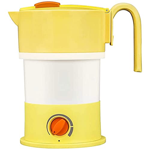 NADYE Hervidor de Viaje Plegable Hervidor Eléctrico de Silicona de Grado Alimenticio 600ml Doble Voltaje 110-220V Calentador de Agua Tetera para Cocina y Dormitorio