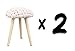 SUÁREZ Trenzado Taburetes, Roble, Rosa, 36 x 36 x 46 cm, 2 Unidades