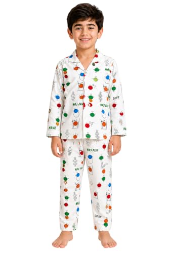 Image of 3BROS Kid's Pure Cotton Full Sleeves Night Suit /Dress for Boys /Girls Full Pajama & Top Sleep Suit Combo Set
