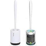 Glendan Toilet Brush and Holder Upgraded Modern Design with Soft Bristle,Bathroom Toilet Bowl Brush Set,Toilet Cleaning Brush Kit (2 Pack)