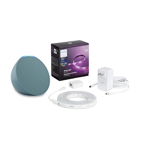 Echo Pop + Philips Lightstrip Base Kit | Midnight Teal