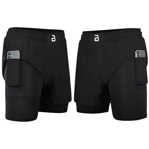 2BOLD MMA Shorts Men’s 2 in 1 Jiu-Jitsu Built in Compression Lining Athletic Gym Boxing Muay Thai BJJ No-Gi Grappling Shorts4