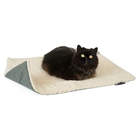 SCHLITZOHR Gefütterte Haustierdecke, waschbare Liegedecke für Hunde und Katzen, Katzendecke, Hundedecke (grau/beige, 70 x 50 cm) Cover