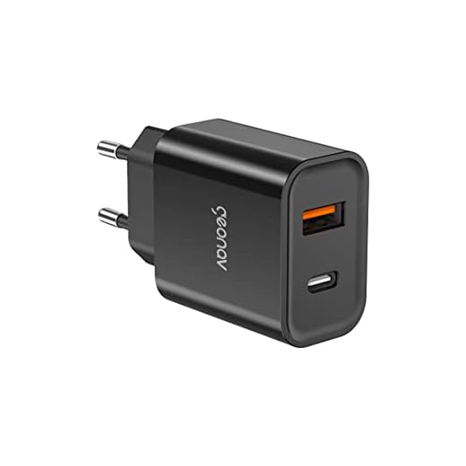 Geonav Carregador Universal Ultra Rápido Duo, 1 X USB-C Power Delivery 20W, 1 X USB Quick Charge 18W, CH20PDQCBK, Preto