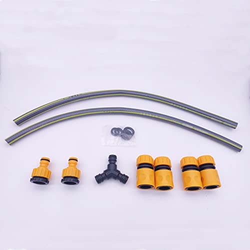 Outdoor Tap Hose Temperature Mixer Set, Mix Hot & Cold Water 2-in-1 Garden Hose Pipe for Dog Shower Car Bike Wash