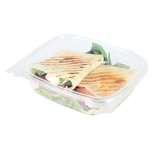 Restaurantware Thermo Tek 24 Ounce Deli Food Containers 100 Anti-Fog Hinged Lid Containers - Freezable Rectangle Clear Plastic To Go Food Containers Disposable