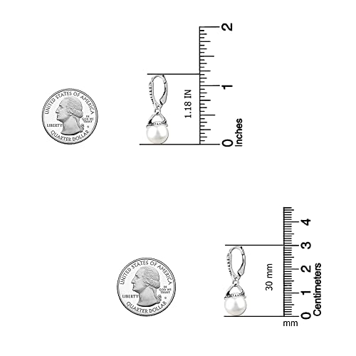 Lecalla Flaunt 925 Sterling Silver Pearl Drop Earrings Simple Hanging Leverback Earring For Women #TOP2