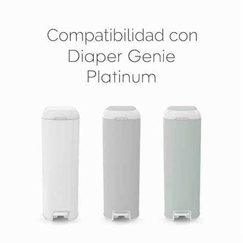 Miniatura 8 de Diaper Genie - Cartucho De Recambio Original Easy Roll 2 Paquetes De 18 Bolsas Compatibles Con Cubos De Pañales Diaper Genie Platinum Suficiente Para 10 Meses