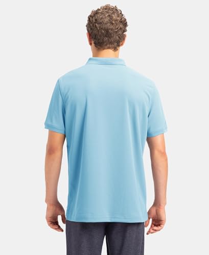 Image of Jockey AM38 Men's Microfiber Fabric Solid Half Sleeve Polo T-Shirt with StayDry & StayFresh Technology