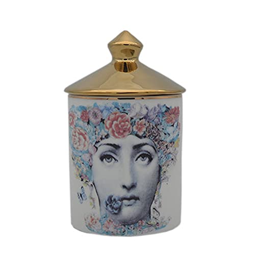 ROTOOY Lina Cavalieri - Tarro de cerica para aromaterapia, soporte para bolrafo Fornase, tarro de almacenamiento de cerica de belleza, mini jarr, bandeja para portavelas, tarros decorativos (A18) Cover