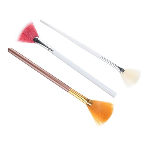MUSISALY 3個扇形ブラシ パウダーブラシ コントゥアリングブラシ キット 女性用化粧品道具 自宅用
