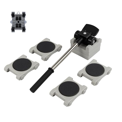 Transportador de Mobiliario. Elevador de Carga con Ruedas. Herramienta de Elevación de Muebles. Ruedas para Transportar en Hogar, Mudanzas, Almacén. Set de Transporte de Objetos hasta 150 Kg.