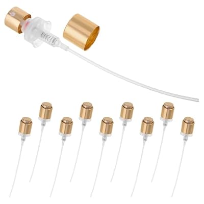 FESTFENDS 10pcs Perfume Bottle Spray Caps 13mm Gold Plastic Perfume Pump Replacement Nozzle for Travel and DIY Fragrance Refillable Spray Bottle Accessories