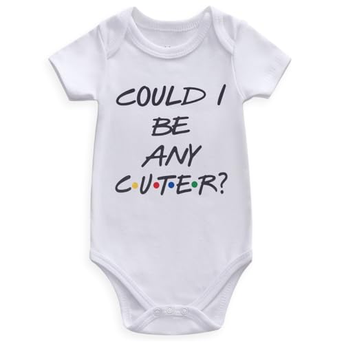 Guzcadun could i be any cuter baby clothes funny friends Baby Outfits Girl Boy white 0-3 Months