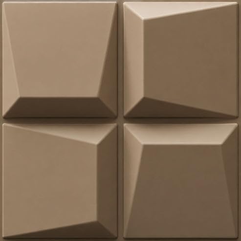 Image of Kayra Decor 3D PVC Wall Panels for Bedroom & Living Room | Cube Design | Mega Greige Color | 19.7 x 19.7 Inch | Pack of 12 | 32.28 Sq Ft