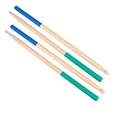 HOMOBABE 2組 防滑メープルウッドチップドラムスティック 滑り止めハンドル付き スネアドラム用 初心者 学生向け 練習 演奏 プレゼントに