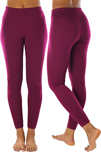 Image of ToBeInStyle Women's Skinny Fit Cotton Full Length Leggings Tights - Regular and Plus Sizes