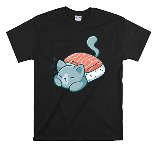 T-shirt Sashimi Cat Sushi original japonais noir taille M vêtement chat otaku