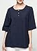FTCayanz Women's Linen Tops Shirts Summer Casual Jacquard Tunic Blouse XX-Large Navy