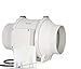 Rohrventilator Abluftventilator 125mm, HG POWER Inline-Lüfter Abluftventilator Badlüfter Rohrlüfter Stark Rohrlüfter Mit Zwei Geschwindigkeiten Drehzahlregler für Küchen Badezimmer Garage usw