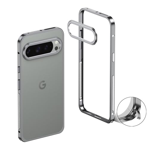WKeAiKeQing Aluminum Alloy Bumper Case for Google Pixel 10 Pro XL /10ProXL, Metallic Cooling Frame with Vents, Modern Minimalist Style (Gray, Google Pixel 10 Pro XL)