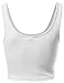 Xpril Basic Solid Sleeveless Crop Tank Tops White Size S