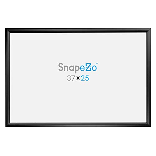 Snapezo Poster Frame 25X37 Inches, Black 1.2 Inch Aluminum Profile, Front-Loading Snap Frame, Wall Mounting, Premium Series #TOP6